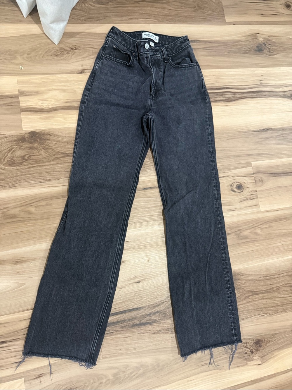 Abercrombie and Fitch- Black High-Rise Straight Leg Jeans